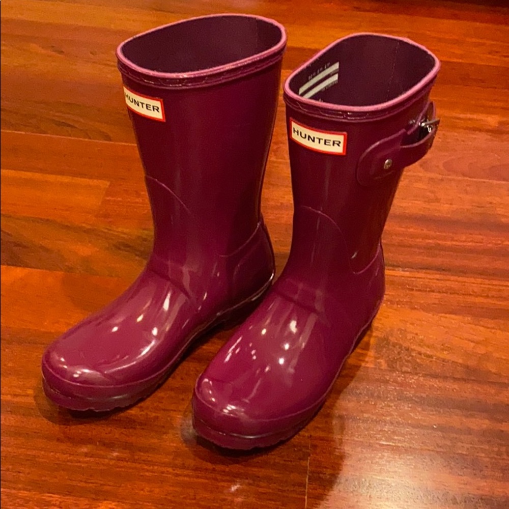 Hunter OriginAl Short Gloss Rain Boots Violet 5 6